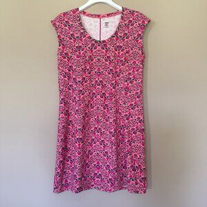 Title Nine Dress Women L Pink Zip Pocket Espionage Dream Peony Athletic Outdoor